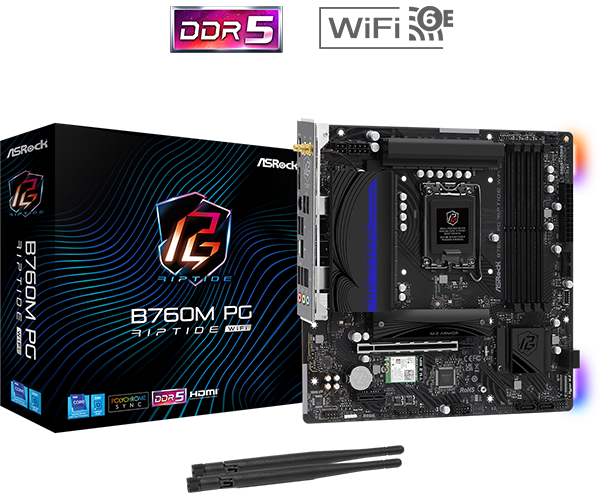完全動作品 ASRock B760M PG Riptide MicroATX ASRock | B760M PG Riptide WiFi